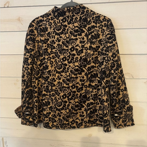 RQT Petite Women's Black and Tan Floral Blazer Jacket - Picture 2 of 11